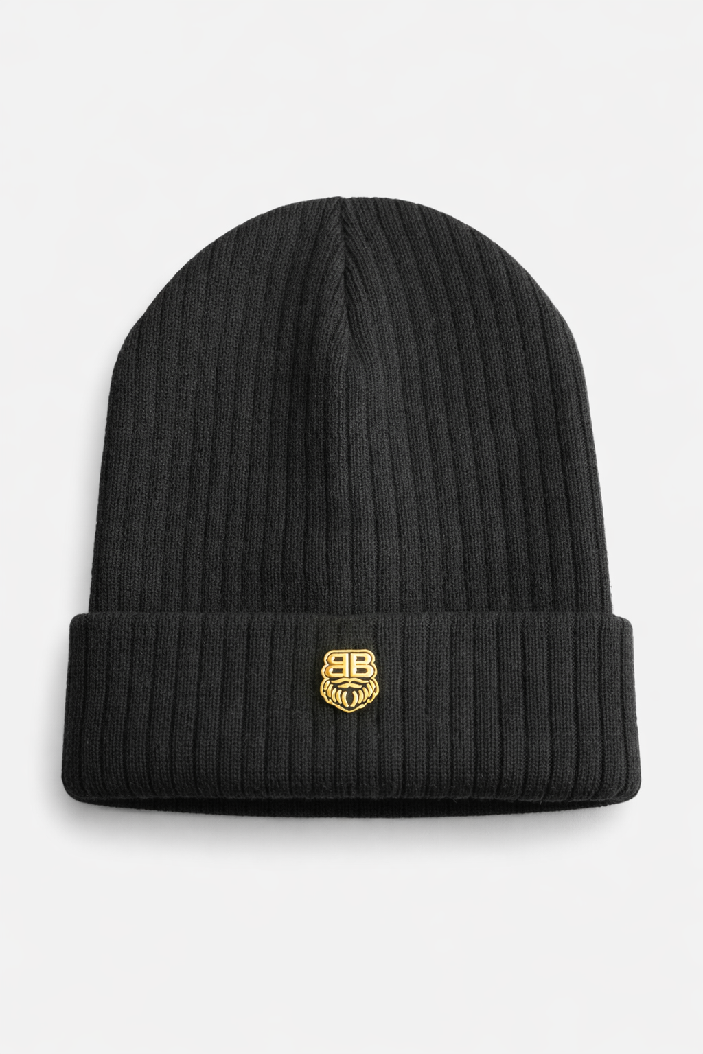 Beard Bros™ Classic Ribbed Beanie – Black & Gold